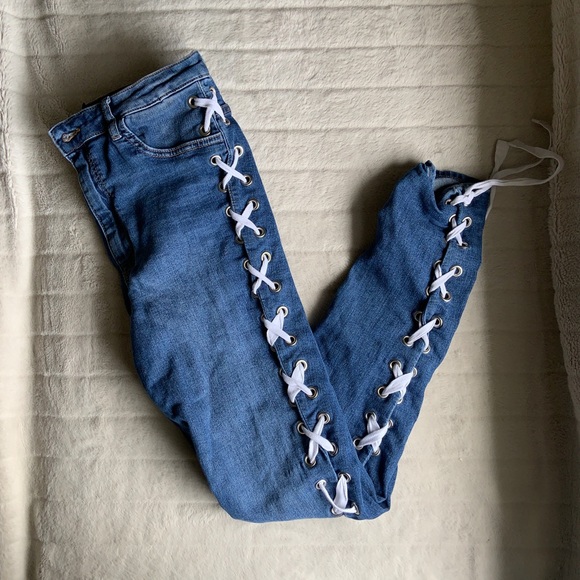 H&M Denim - Shoe Lace Skinny Jeans | H&M